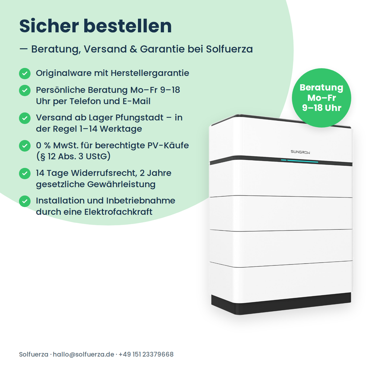 Sungrow SBH200 Hochvolt-Batteriespeicher 20,0 kWh