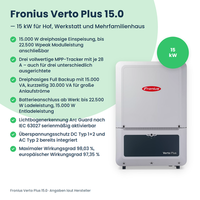 Fronius Verto Plus 15.0 Hybrid-Wechselrichter 15 kW